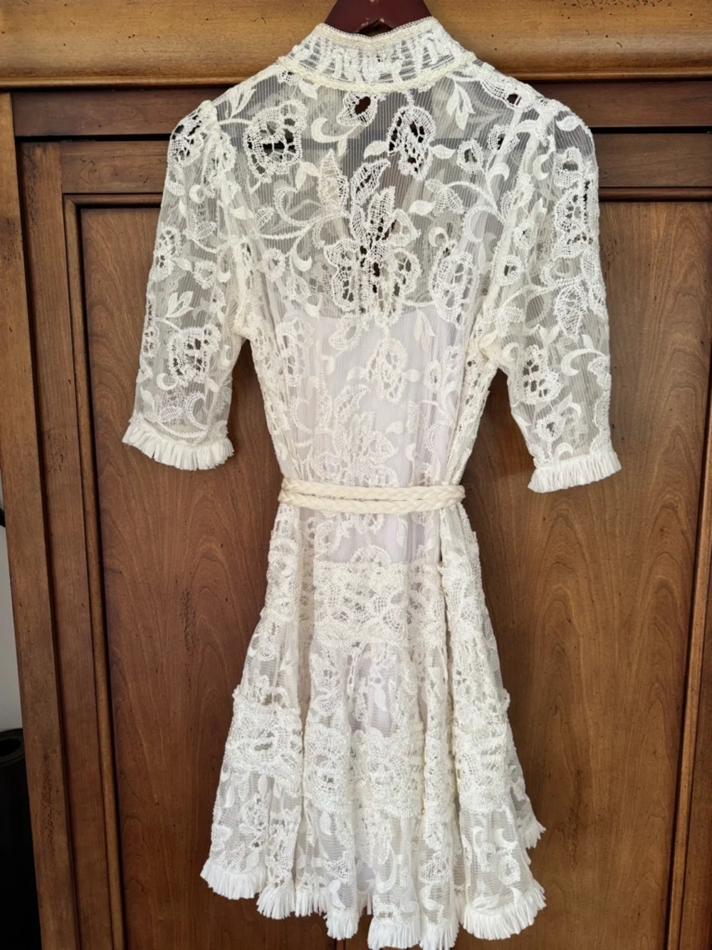 Alexis Manati White Lace Ruffle Mini Dress - Picture 4 of 15